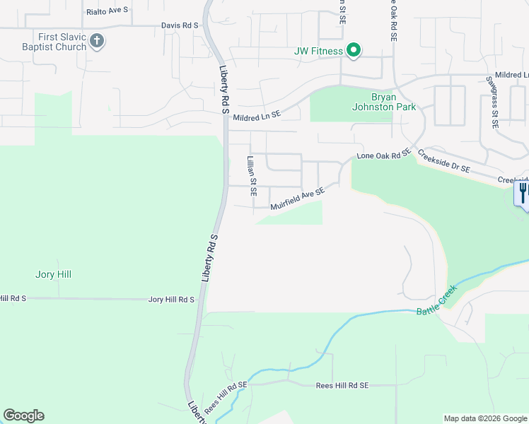 map of restaurants, bars, coffee shops, grocery stores, and more near 150 Muirfield Avenue Southeast in Salem