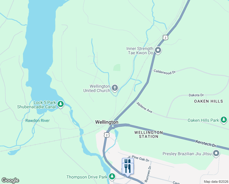 map of restaurants, bars, coffee shops, grocery stores, and more near 76 Church Street in Wellington