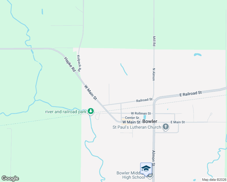 map of restaurants, bars, coffee shops, grocery stores, and more near 107 Washington Street in Bowler