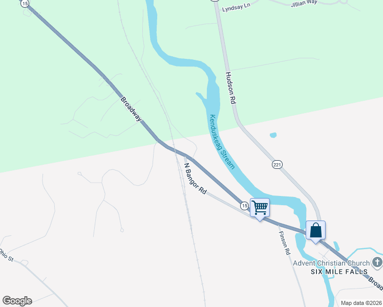 map of restaurants, bars, coffee shops, grocery stores, and more near 2685 Broadway in Bangor