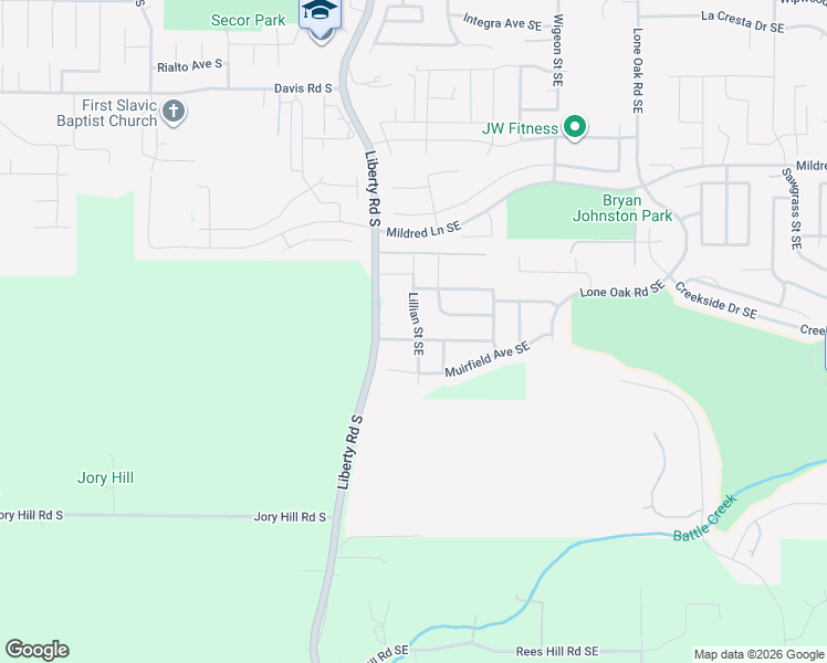 map of restaurants, bars, coffee shops, grocery stores, and more near 133 Radiance Avenue Southeast in Salem