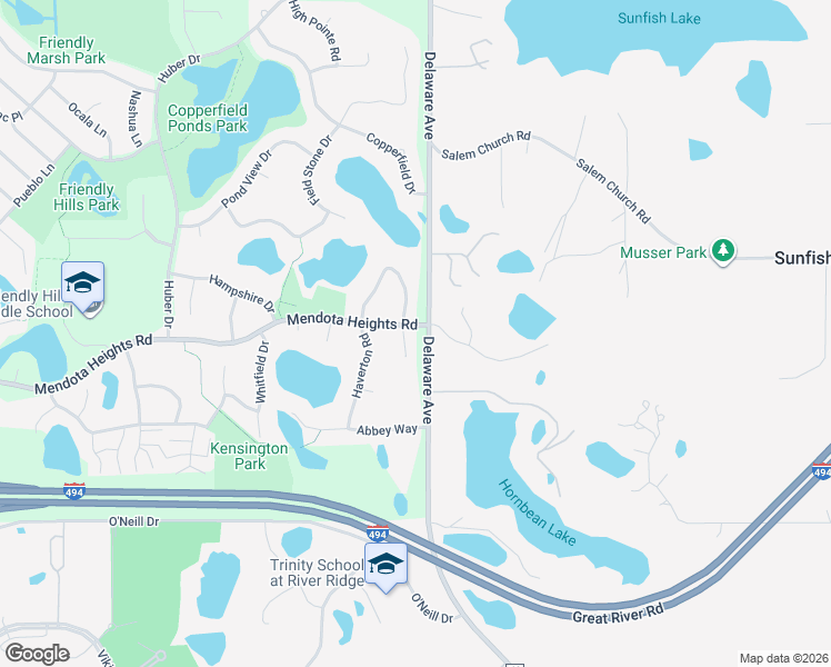 map of restaurants, bars, coffee shops, grocery stores, and more near 2474 Canton Court in Mendota Heights