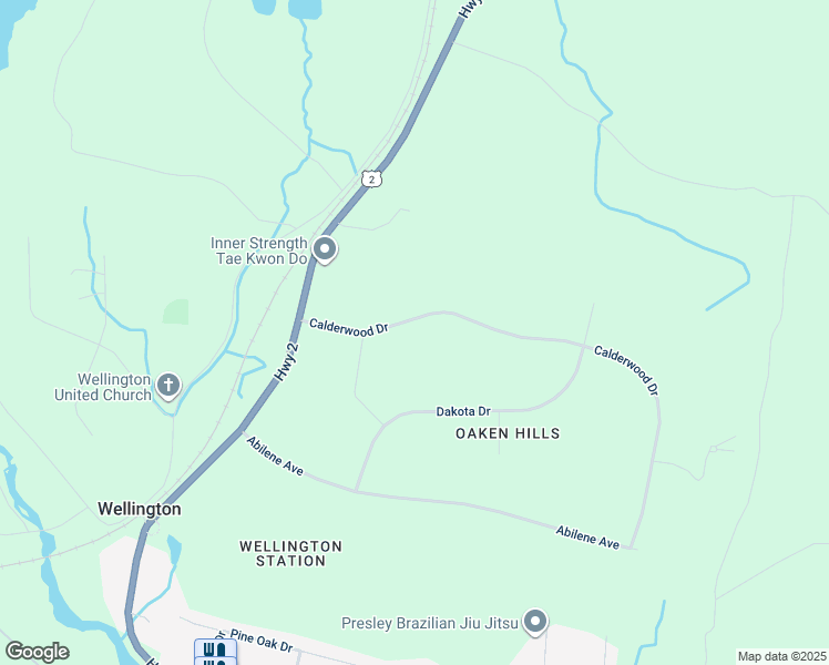 map of restaurants, bars, coffee shops, grocery stores, and more near 422 Calderwood Drive in Wellington