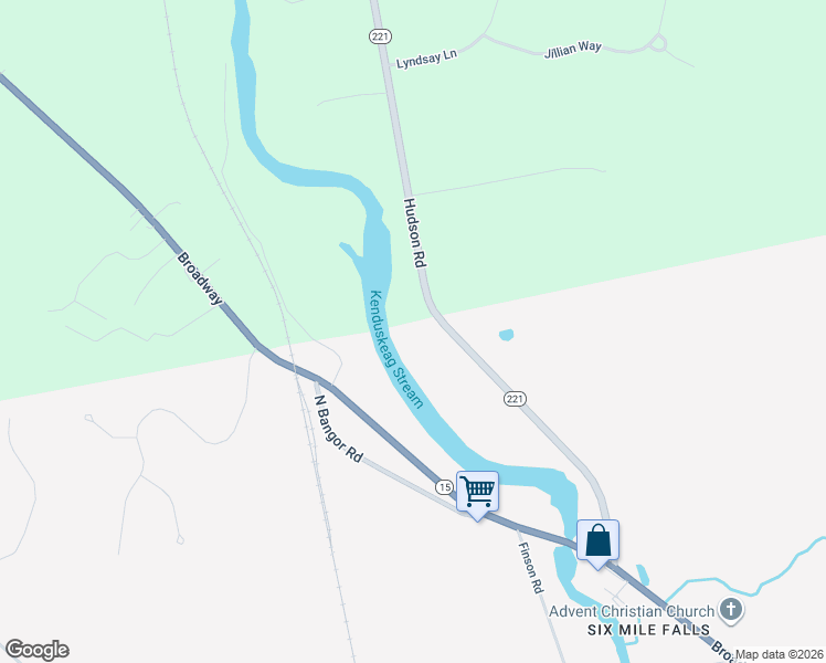 map of restaurants, bars, coffee shops, grocery stores, and more near 271 Hudson Road in Glenburn