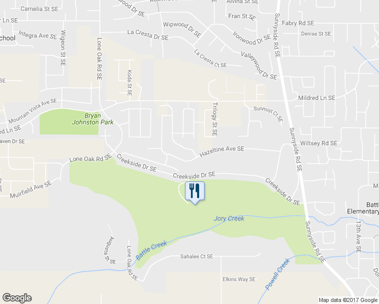 map of restaurants, bars, coffee shops, grocery stores, and more near 6041 Sawgrass Street Southeast in Salem