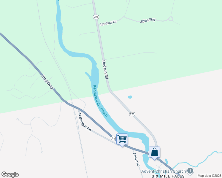 map of restaurants, bars, coffee shops, grocery stores, and more near 271 Hudson Road in Glenburn