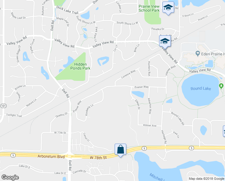 map of restaurants, bars, coffee shops, grocery stores, and more near 17939 Evener Way in Eden Prairie