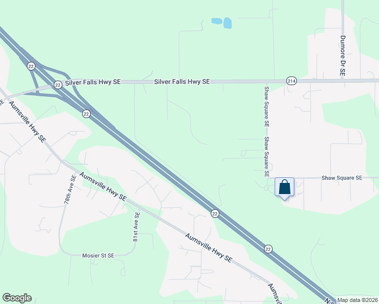 map of restaurants, bars, coffee shops, grocery stores, and more near 8426 Redwood Drive Southeast in Aumsville