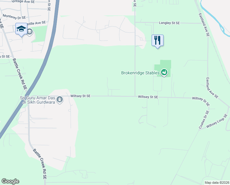 map of restaurants, bars, coffee shops, grocery stores, and more near 3305 Antigua Lane Southeast in Salem