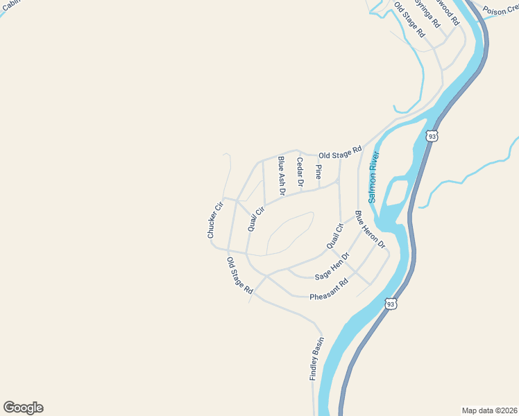 map of restaurants, bars, coffee shops, grocery stores, and more near Quail Circle in Salmon