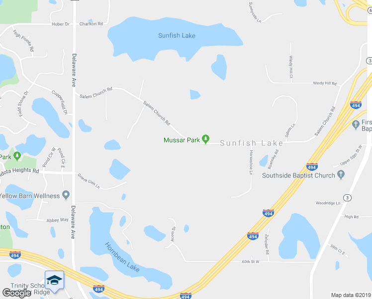 map of restaurants, bars, coffee shops, grocery stores, and more near 260 Salem Church Road in Saint Paul