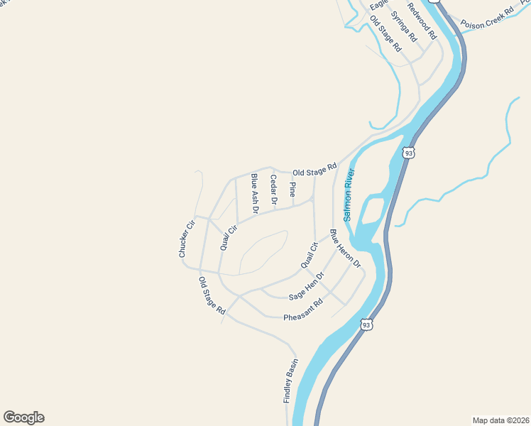 map of restaurants, bars, coffee shops, grocery stores, and more near Quail Circle in Salmon