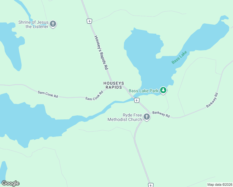 map of restaurants, bars, coffee shops, grocery stores, and more near 1622 Housey's Rapids Road in Gravenhurst