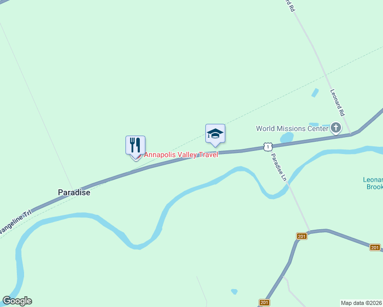 map of restaurants, bars, coffee shops, grocery stores, and more near 10251 Highway 1 in Annapolis, Subd. B