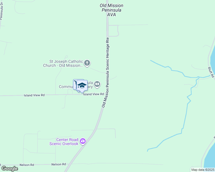 map of restaurants, bars, coffee shops, grocery stores, and more near 12586 Center Road in Traverse City
