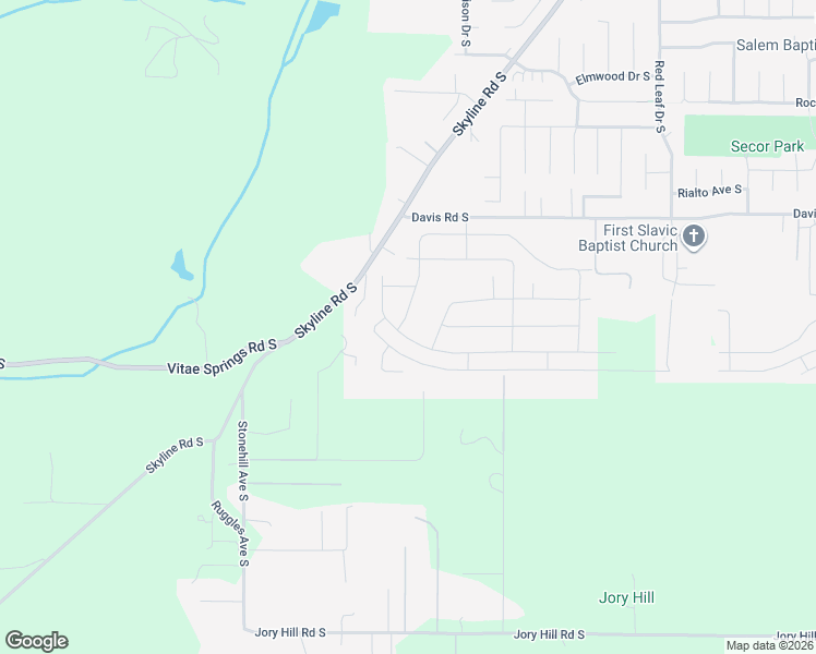 map of restaurants, bars, coffee shops, grocery stores, and more near 5794 Skyline Road South in Salem