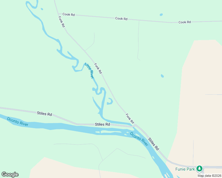 map of restaurants, bars, coffee shops, grocery stores, and more near 5580 Funk Road in Oconto