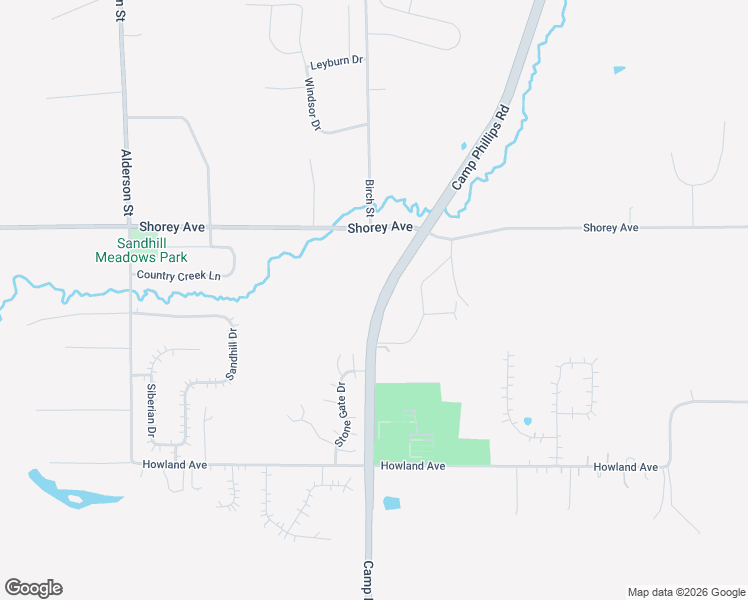 map of restaurants, bars, coffee shops, grocery stores, and more near 9303 Camp Phillips Rd in Schofield