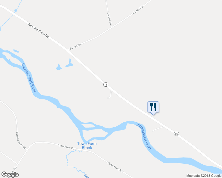 map of restaurants, bars, coffee shops, grocery stores, and more near 58 New Portland Road in Anson