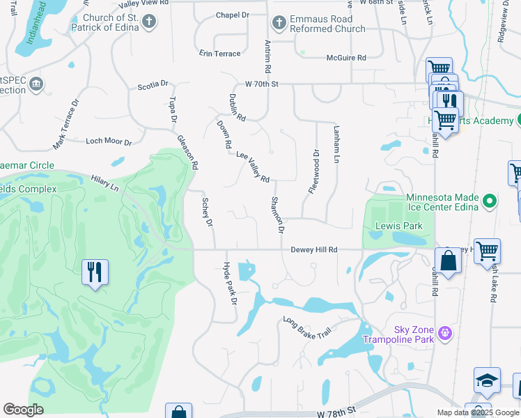 map of restaurants, bars, coffee shops, grocery stores, and more near in Minneapolis