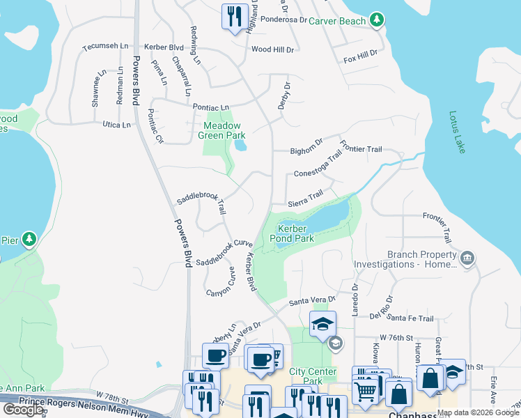 map of restaurants, bars, coffee shops, grocery stores, and more near 761 Sierra Trl in Chanhassen