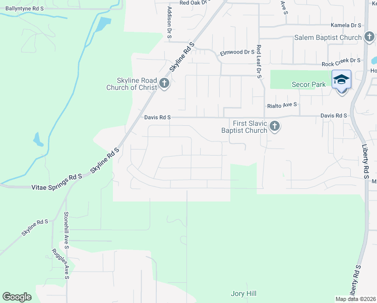 map of restaurants, bars, coffee shops, grocery stores, and more near 2237 Giovanni Avenue South in Salem