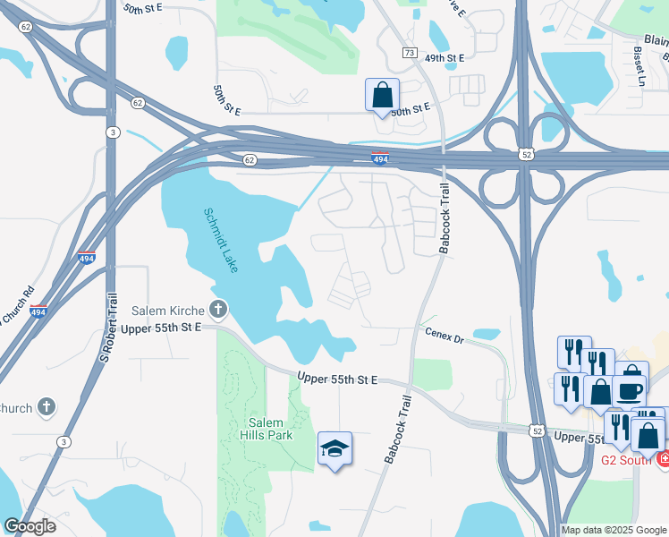 map of restaurants, bars, coffee shops, grocery stores, and more near 5359 Audobon Avenue in Inver Grove Heights