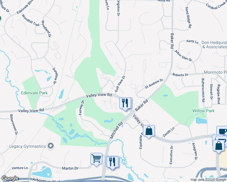 map of restaurants, bars, coffee shops, grocery stores, and more near 14266 Golf View Drive in Eden Prairie