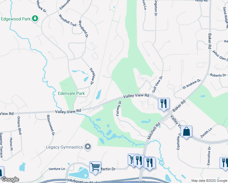 map of restaurants, bars, coffee shops, grocery stores, and more near 7365 Howard Lane in Eden Prairie