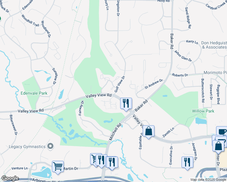 map of restaurants, bars, coffee shops, grocery stores, and more near 14266 Golf View Drive in Eden Prairie
