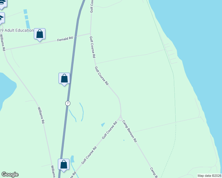 map of restaurants, bars, coffee shops, grocery stores, and more near 176 Golf Course Road in Newport