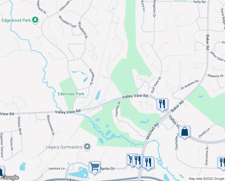 map of restaurants, bars, coffee shops, grocery stores, and more near 7365 Howard Lane in Eden Prairie