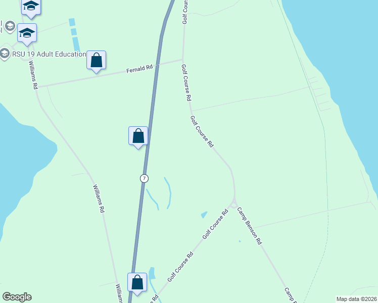 map of restaurants, bars, coffee shops, grocery stores, and more near 176 Golf Course Road in Newport