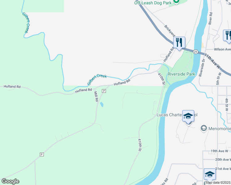 map of restaurants, bars, coffee shops, grocery stores, and more near in Menomonie