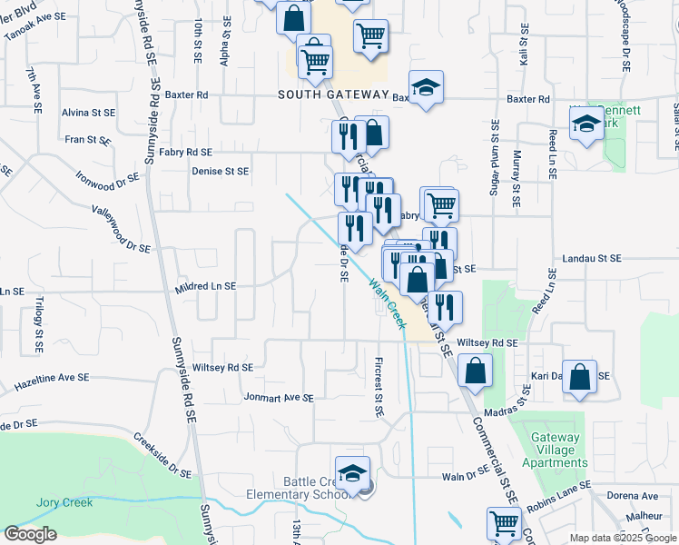 map of restaurants, bars, coffee shops, grocery stores, and more near 1390 Classico Court Southeast in Salem