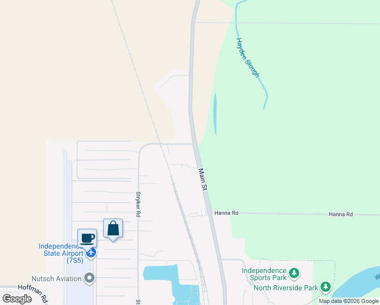 map of restaurants, bars, coffee shops, grocery stores, and more near 325 Stryker Road in Independence