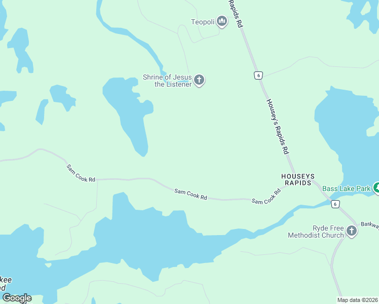 map of restaurants, bars, coffee shops, grocery stores, and more near 1112 Sam Cook Road in Gravenhurst