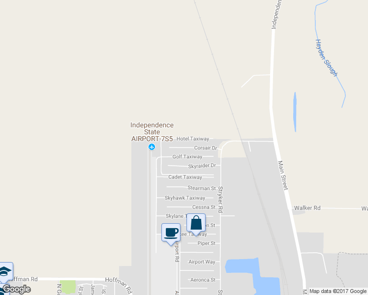 map of restaurants, bars, coffee shops, grocery stores, and more near 867 Corsair Drive in Independence