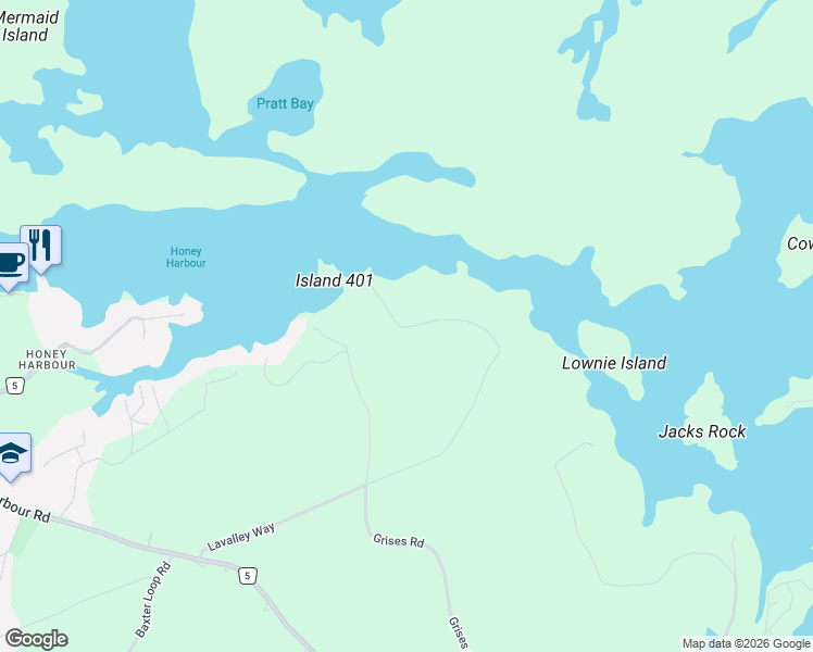 map of restaurants, bars, coffee shops, grocery stores, and more near 208 Lavalley Way in Port Severn