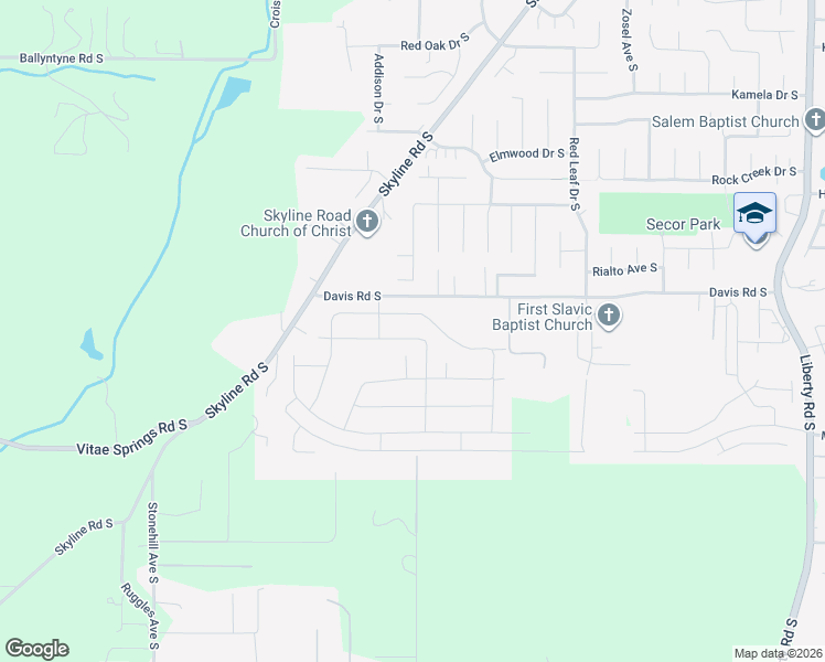 map of restaurants, bars, coffee shops, grocery stores, and more near 2234 Tuscana Avenue South in Salem