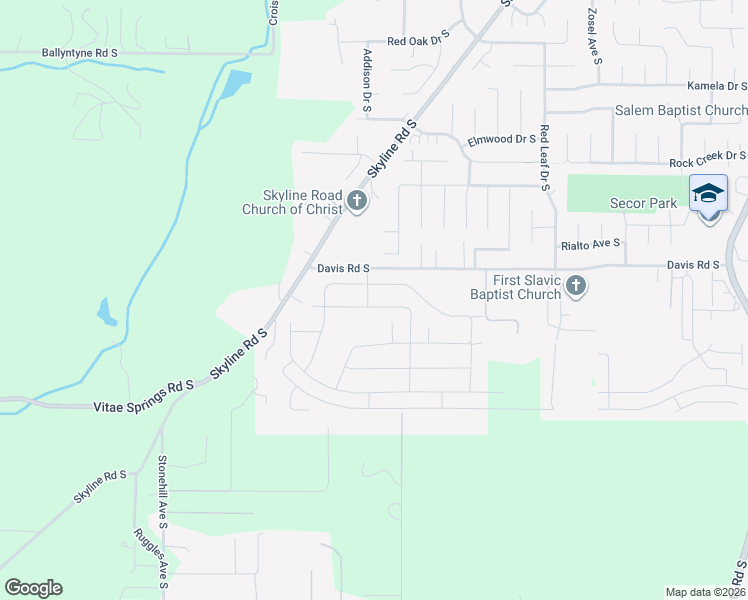 map of restaurants, bars, coffee shops, grocery stores, and more near 2284 Tuscana Avenue South in Salem