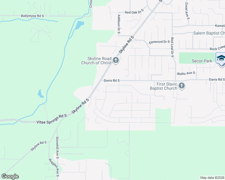 map of restaurants, bars, coffee shops, grocery stores, and more near 2342 Tuscana Avenue South in Salem