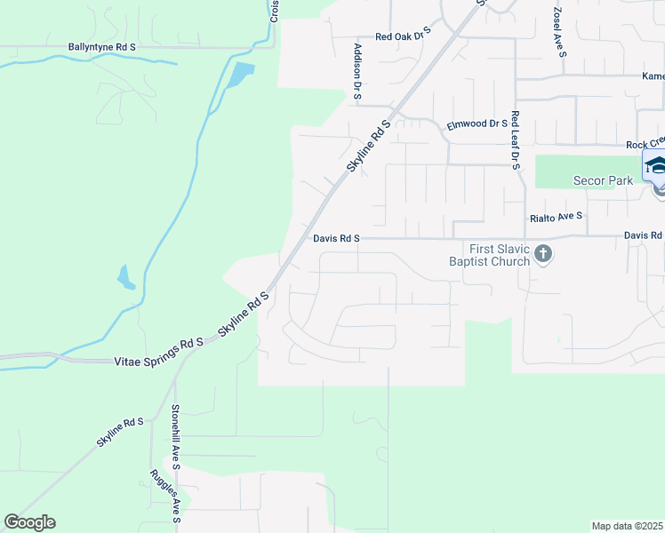 map of restaurants, bars, coffee shops, grocery stores, and more near 2342 Tuscana Avenue South in Salem