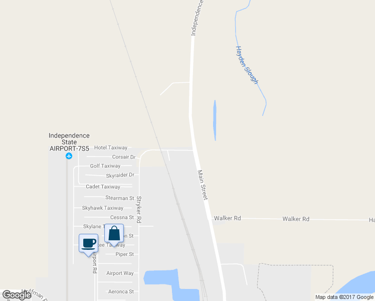 map of restaurants, bars, coffee shops, grocery stores, and more near 325 Stryker Road in Independence