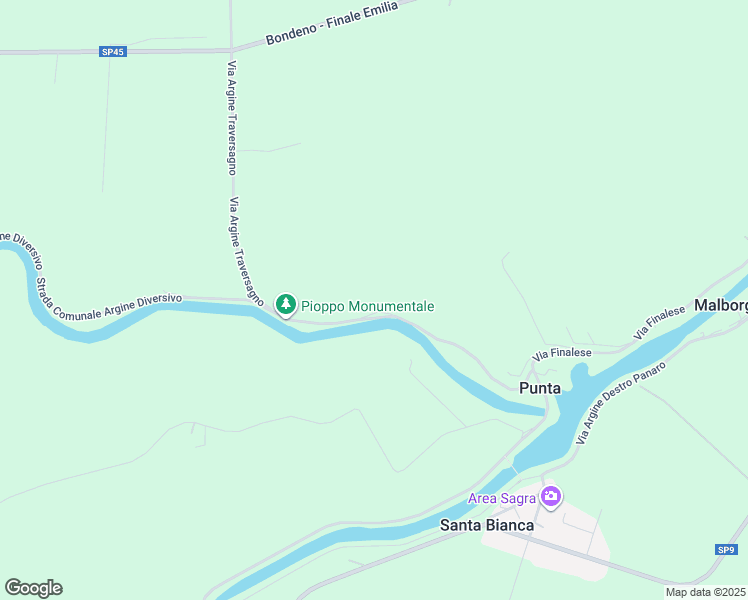 map of restaurants, bars, coffee shops, grocery stores, and more near 259 Strada Comunale Argine Diversivo in Provincia di Ferrara