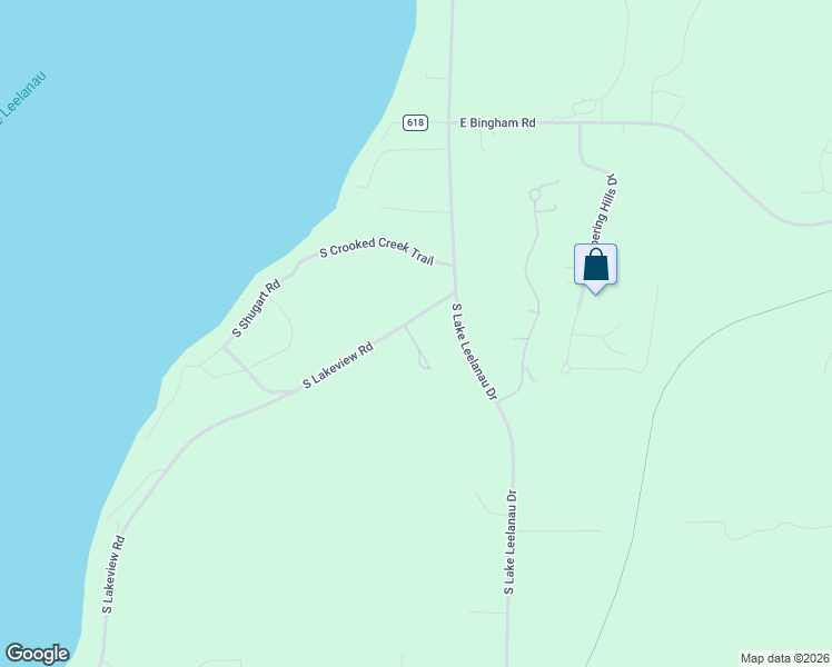 map of restaurants, bars, coffee shops, grocery stores, and more near 7301-7715 South Lakeview Road in Traverse City