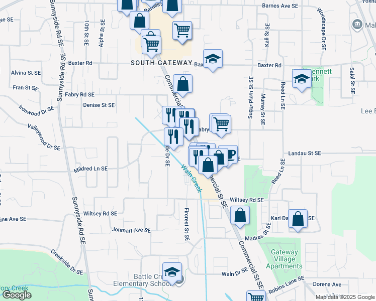 map of restaurants, bars, coffee shops, grocery stores, and more near 5669 Commercial St SE in Salem