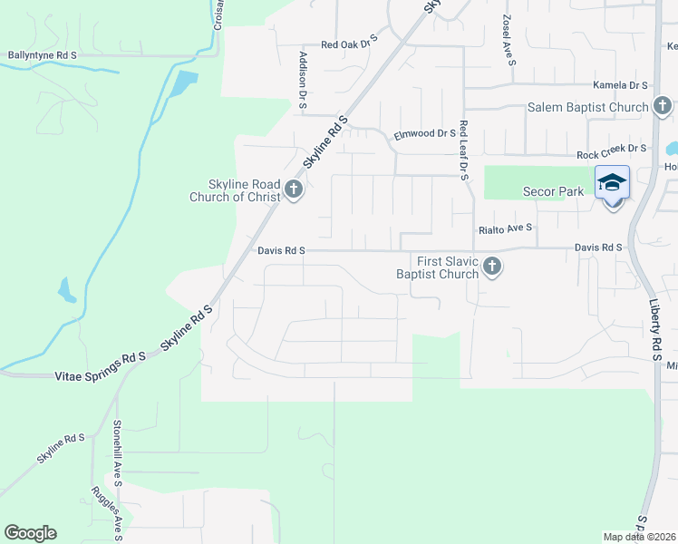 map of restaurants, bars, coffee shops, grocery stores, and more near 2234 Tuscana Avenue South in Salem
