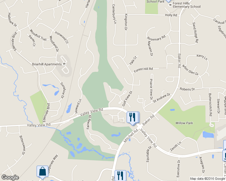 map of restaurants, bars, coffee shops, grocery stores, and more near 14240 Bedford Drive in Eden Prairie