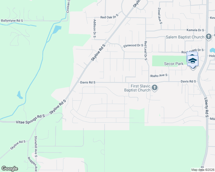 map of restaurants, bars, coffee shops, grocery stores, and more near 2234 Tuscana Avenue South in Salem